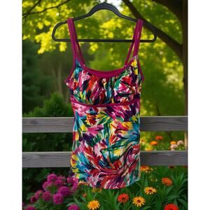 Catalina Swimdress SIZE 2X (18W-20W) Multicolored Bright One Piece Swimsuit New